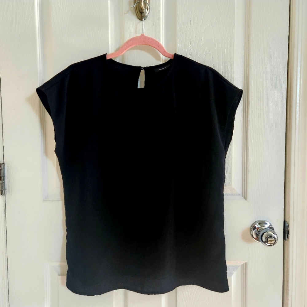 Halogen Black Mandarin Collar Blouse